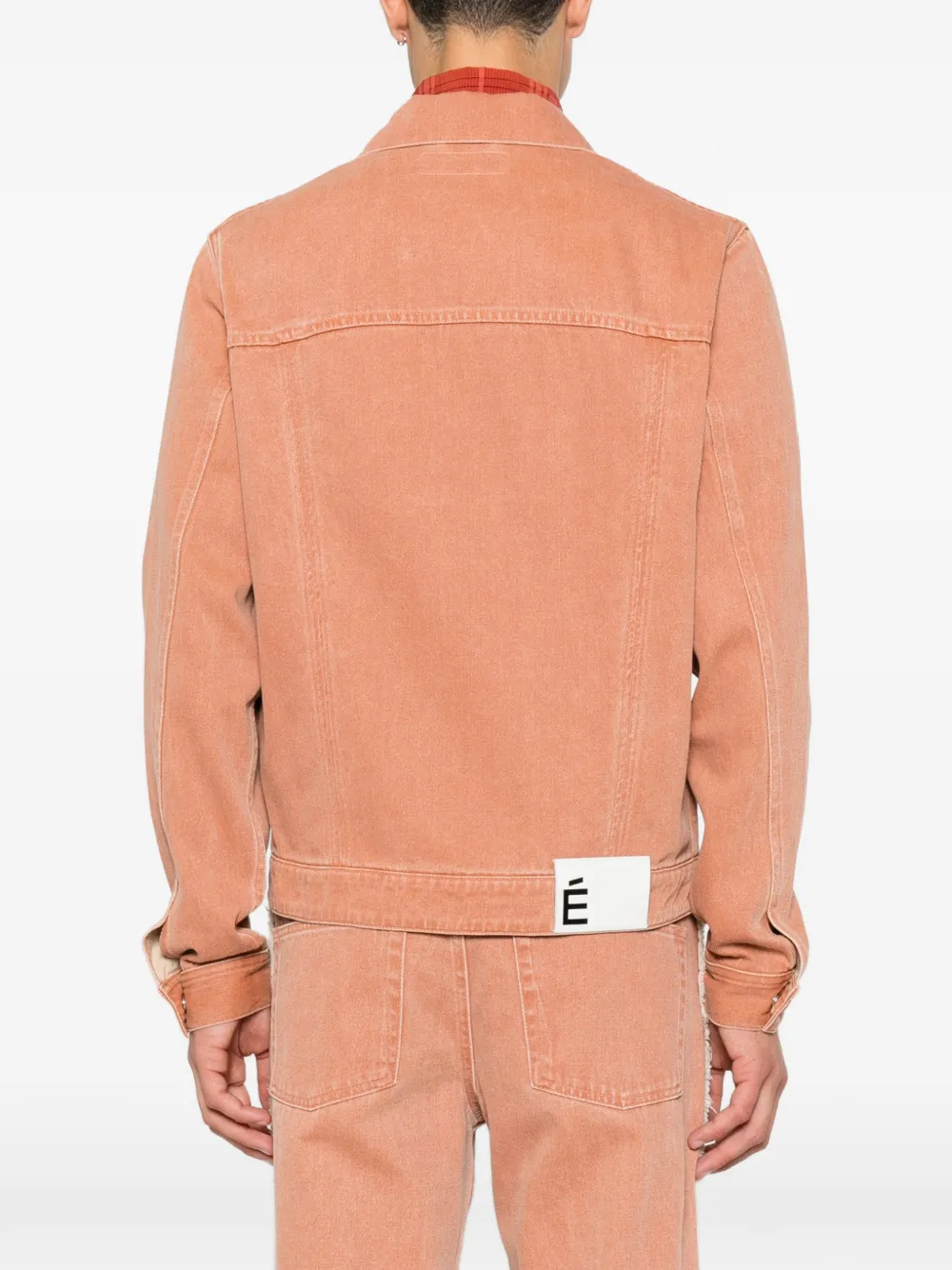Études Studio Slim-fit denim jack met rits Oranje