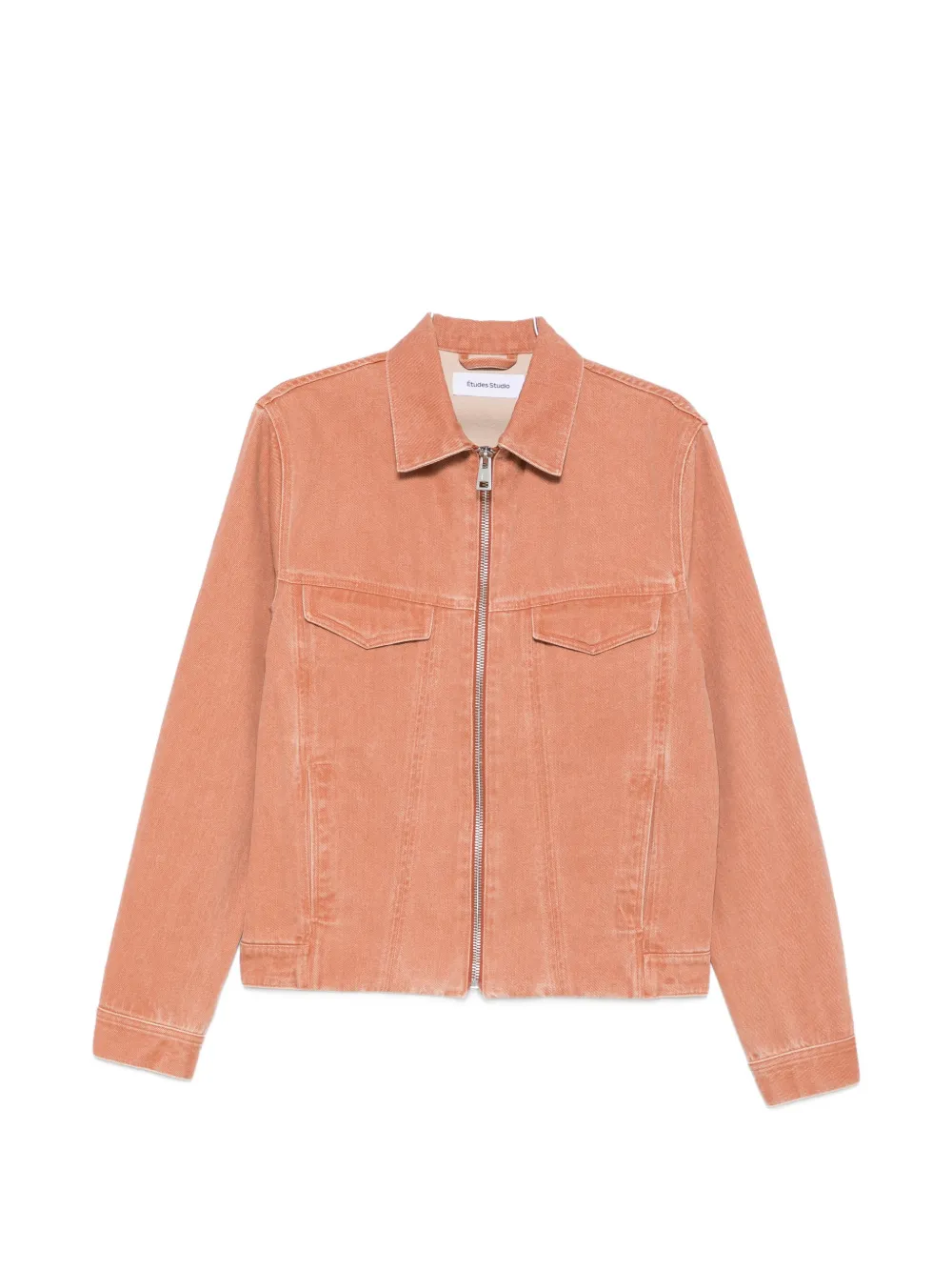 Études Studio zip-up slim-fit denim jacket - Arancione