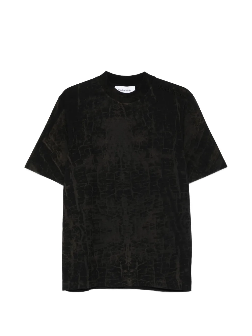 Etudes Studio Cracked Cotton T-shirt In Black