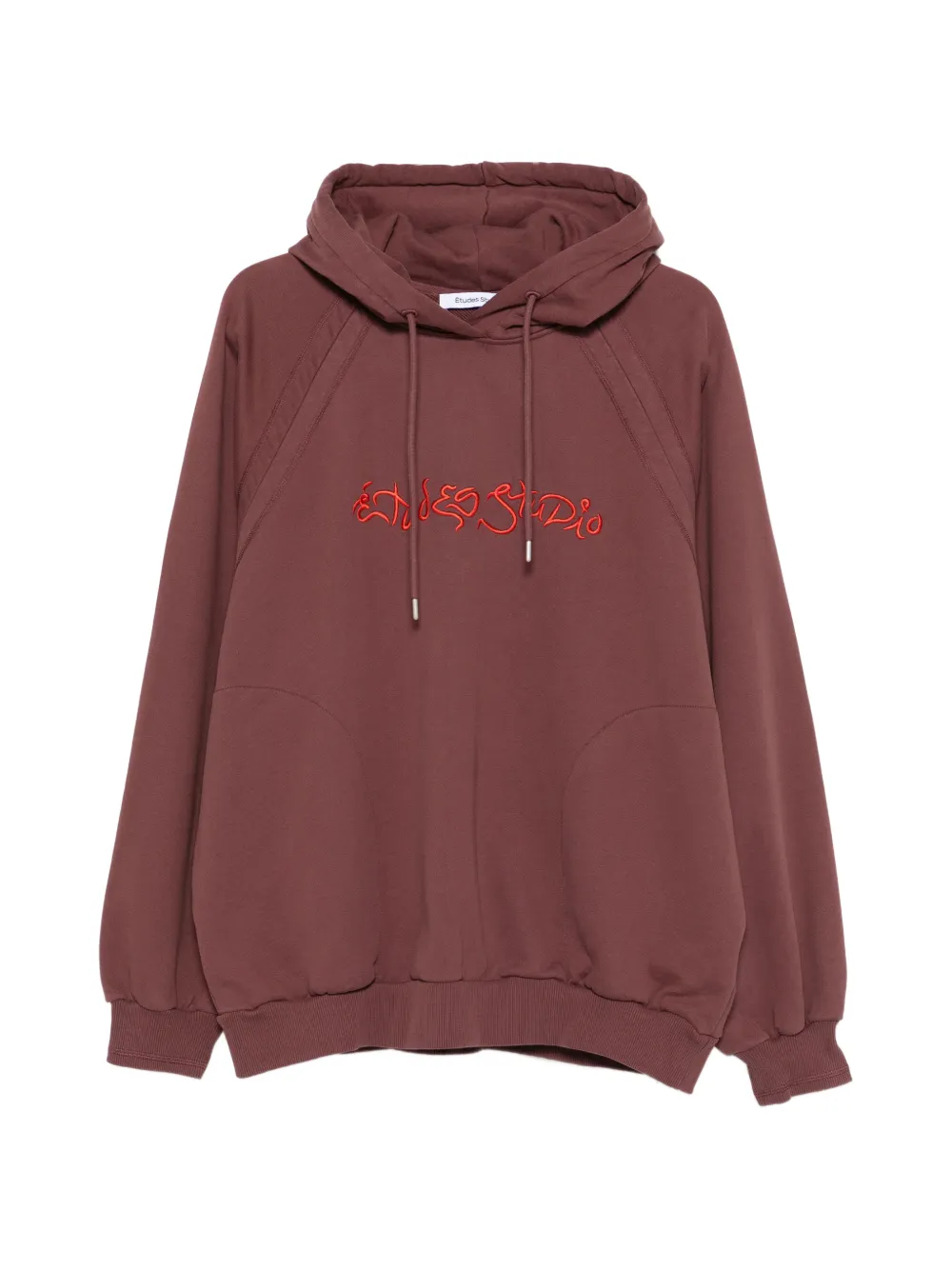Études Studio logo-embroidered hoodie - Rosso