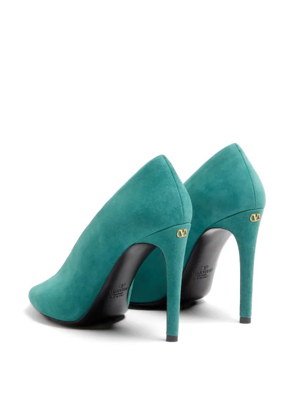 Valentino Garavani open-Toe Révélé Suede Pumps 105mm | Blue