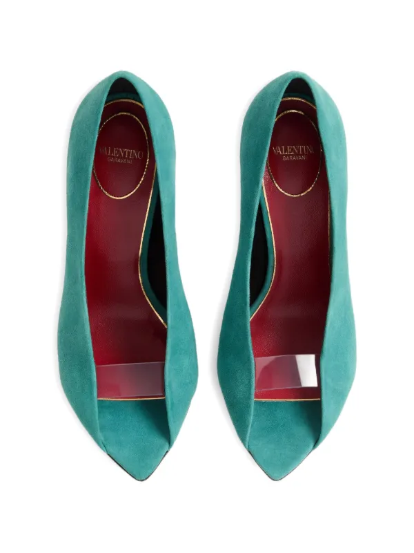Valentino Garavani open-Toe Révélé Suede Pumps 105mm | Blue
