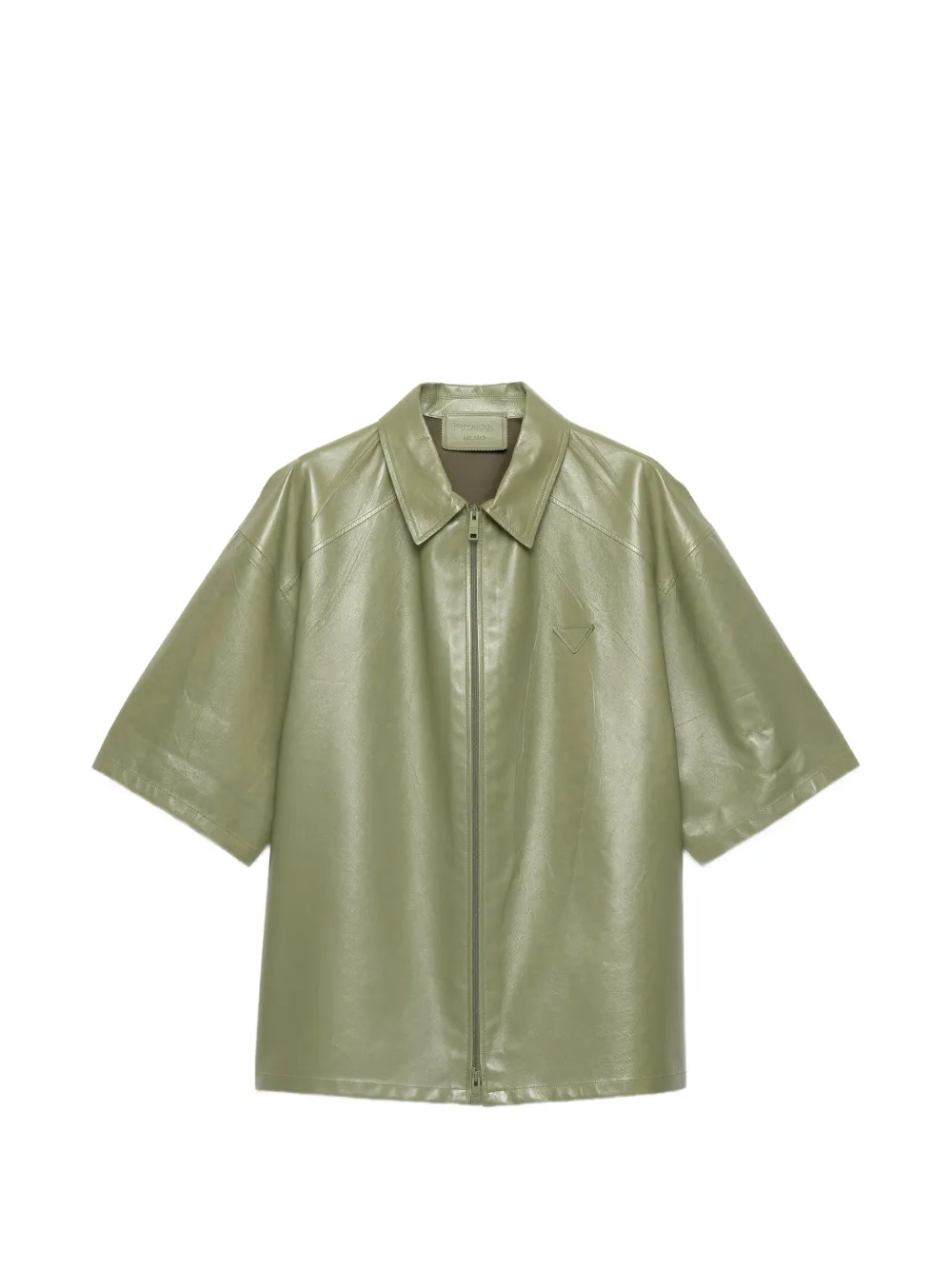 Prada nappa leather zipper shirt - Grün