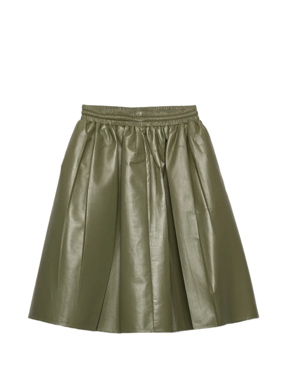 Prada pleated nappa-leather mini skirt - Grün