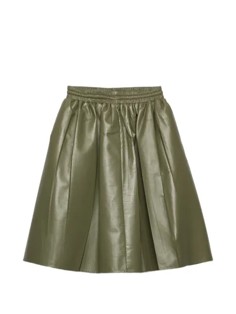 Prada pleated nappa-leather mini skirt