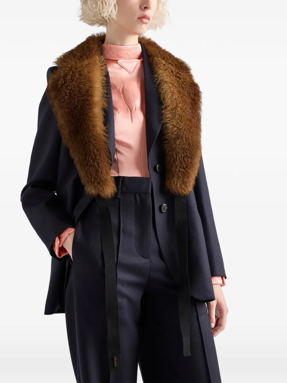 Prada Shearling Collar in Brown, view 3