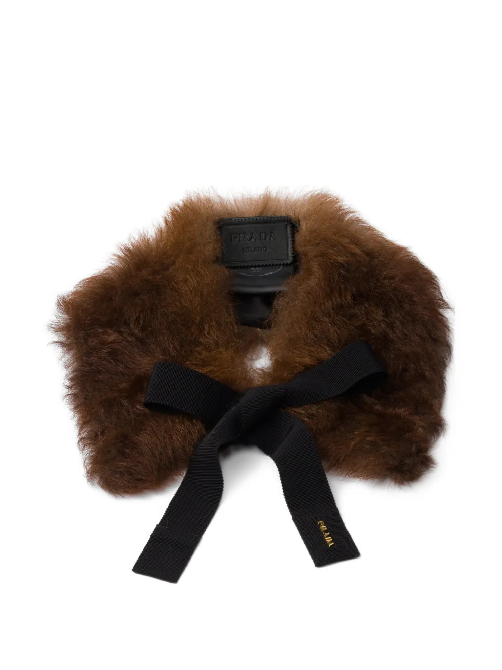Prada shearling collar - Marrone