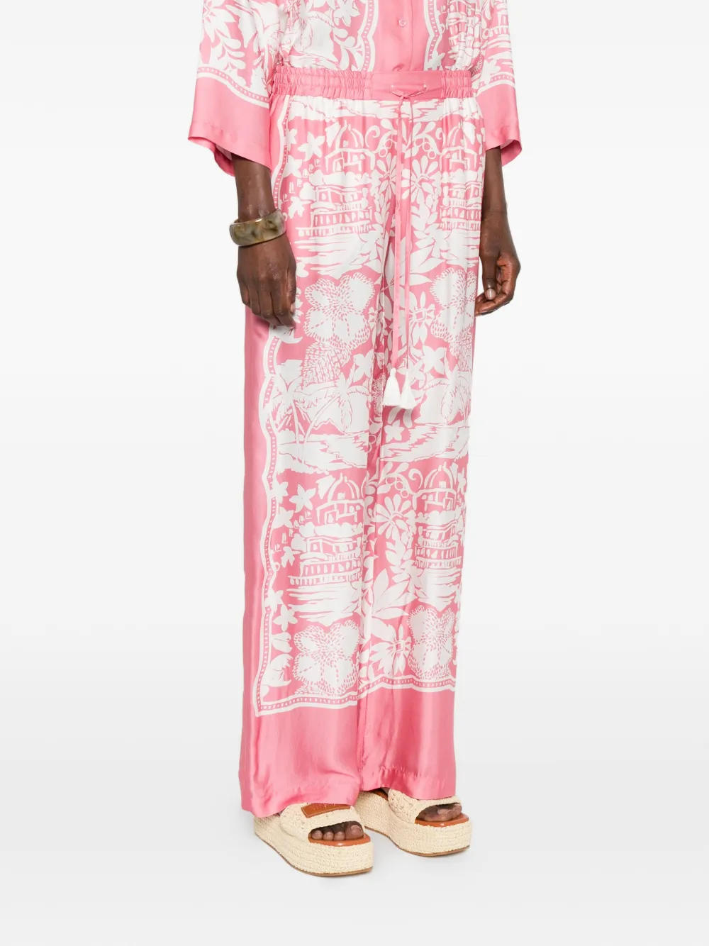  Ermanno Firenze Floral-print Trousers - Pink 