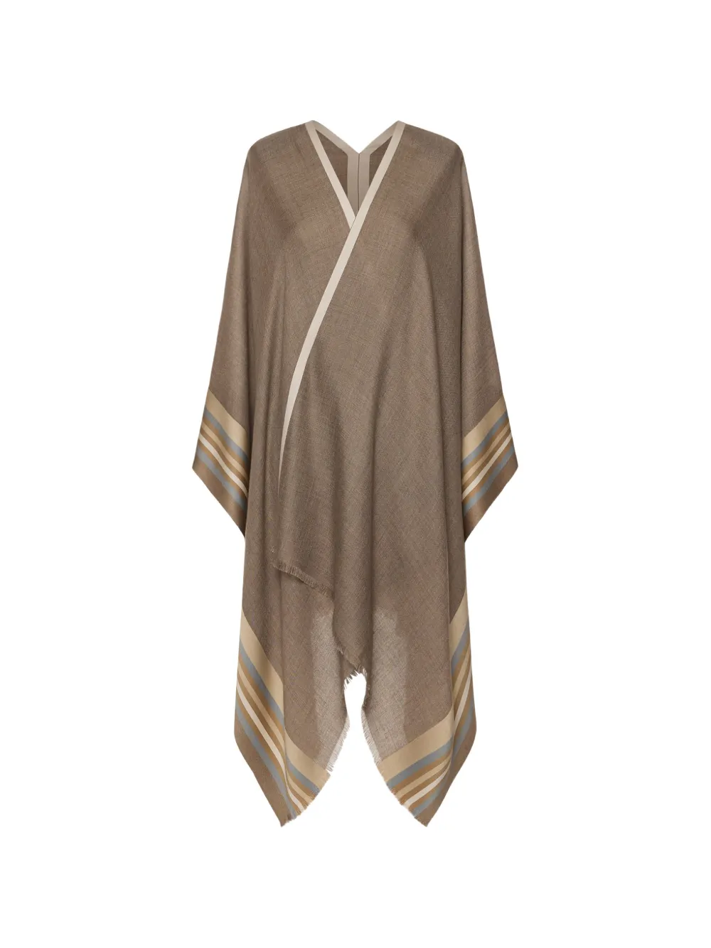 ALONPI stripe-detail cape - Braun