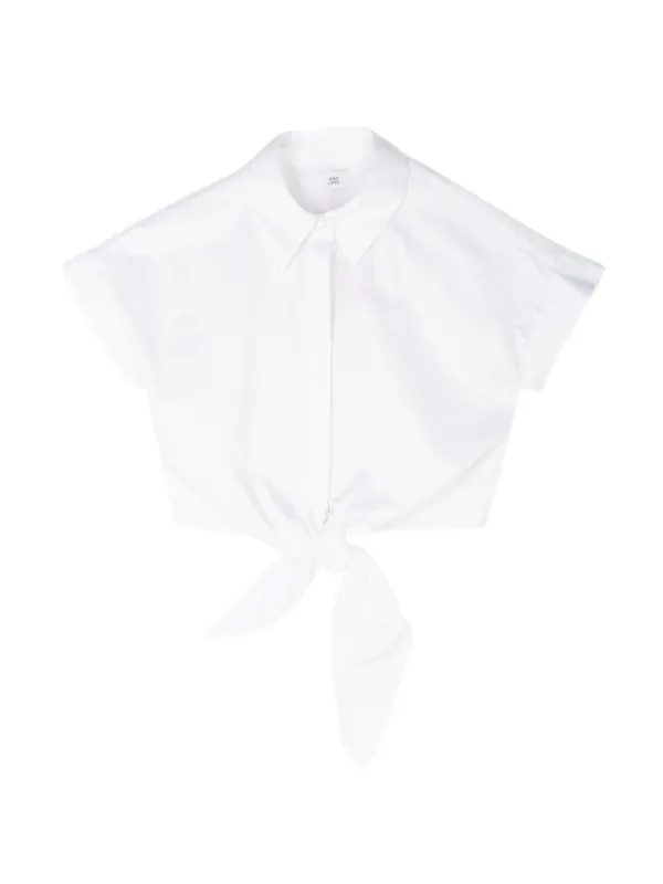 Adam Lippes Mila Tie Detail Top in White