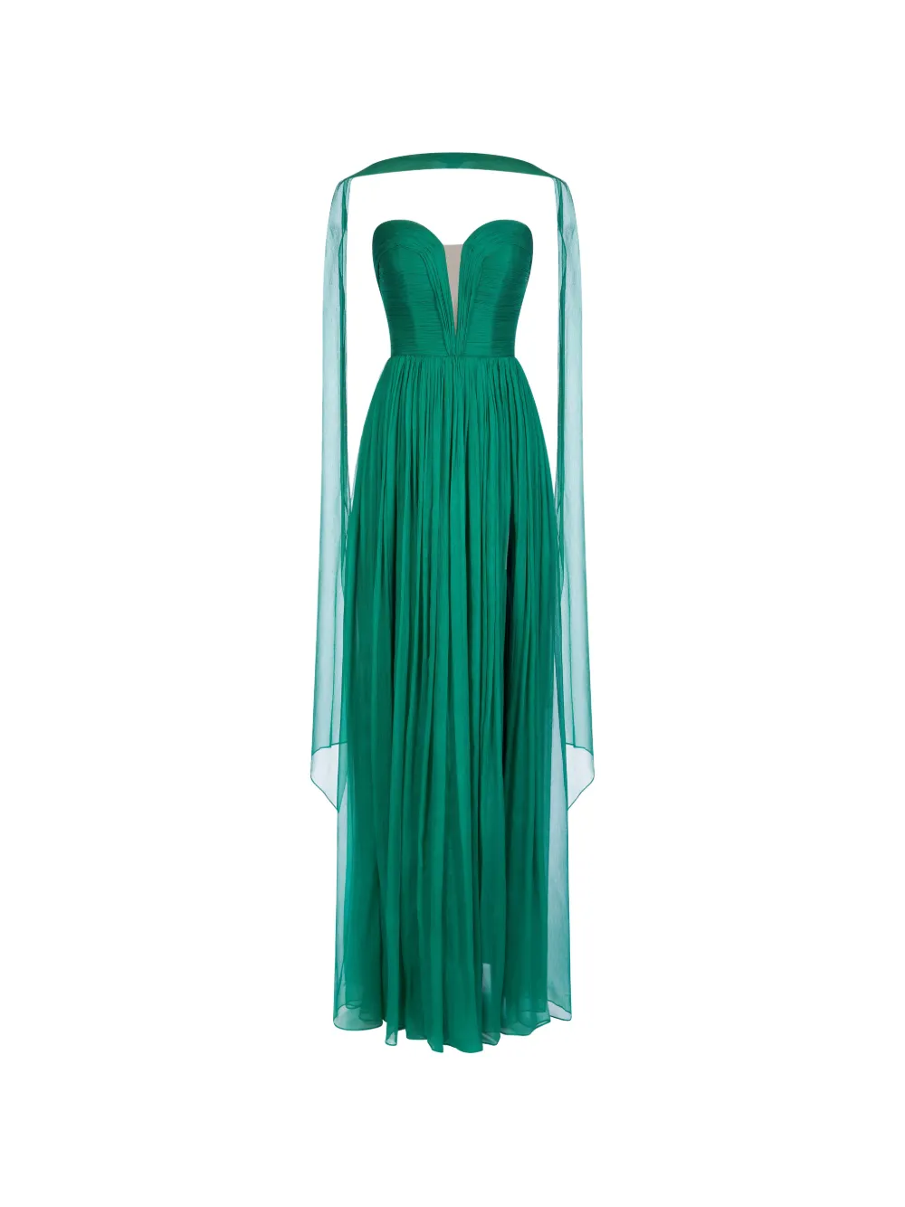 IMROSKA Imroska Iris Pin strapless maxi dress - Grün