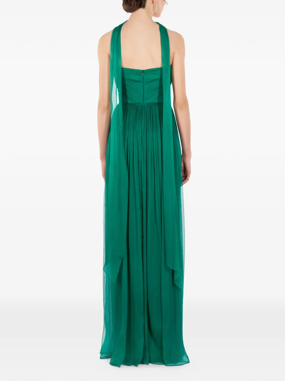 IMROSKA Iris Pin strapless maxi-jurk Groen
