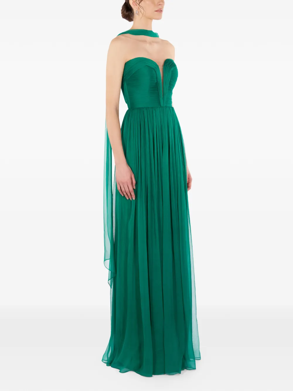  Imroska Imroska Iris Pin Strapless Maxi Dress - Green 