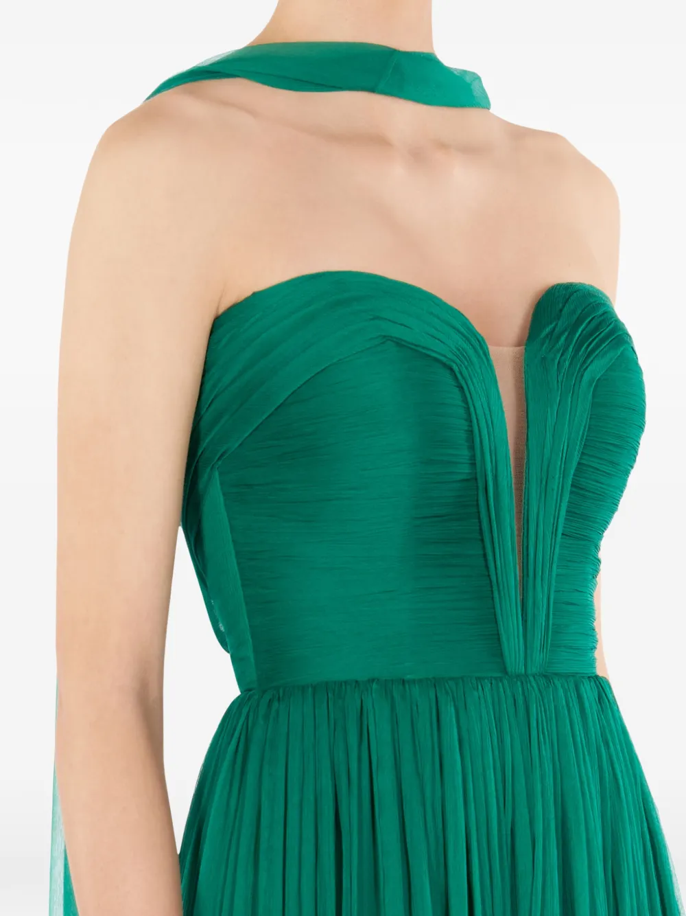 IMROSKA Iris Pin strapless maxi-jurk Groen