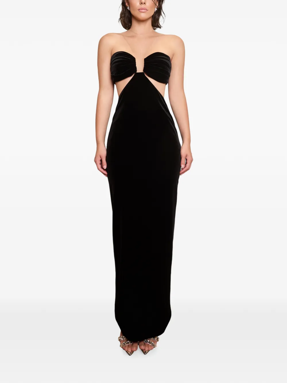 IMROSKA Cleopatra strapless maxi-jurk met uitgesneden details Zwart