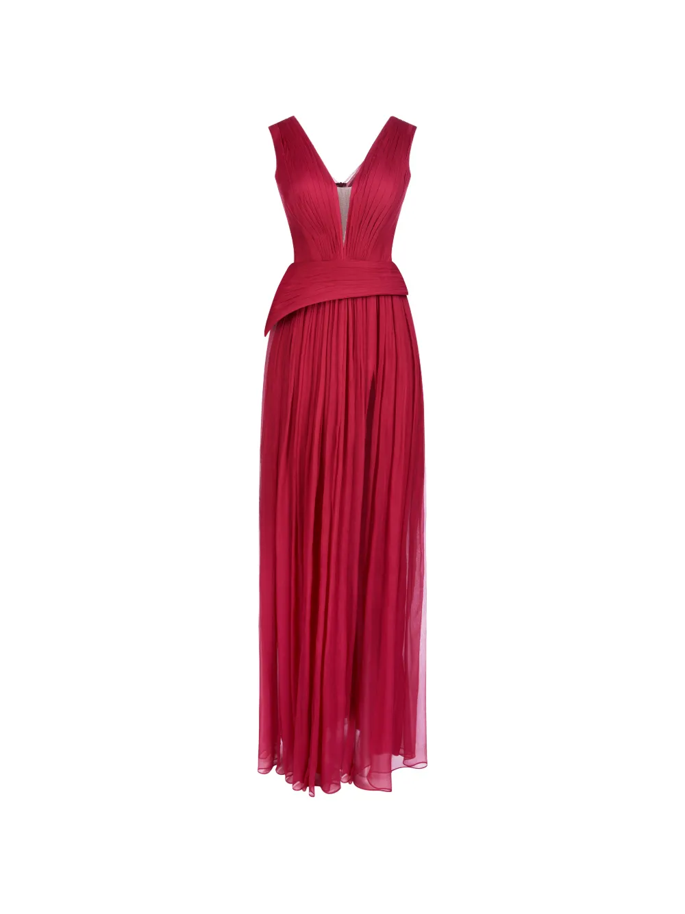 IMROSKA Imroska 32 Iris V-neck maxi dress - Red