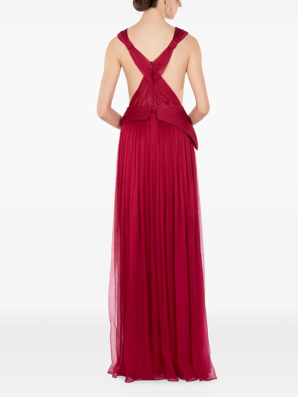 IMROSKA 32 Iris maxi-jurk met V-hals Rood