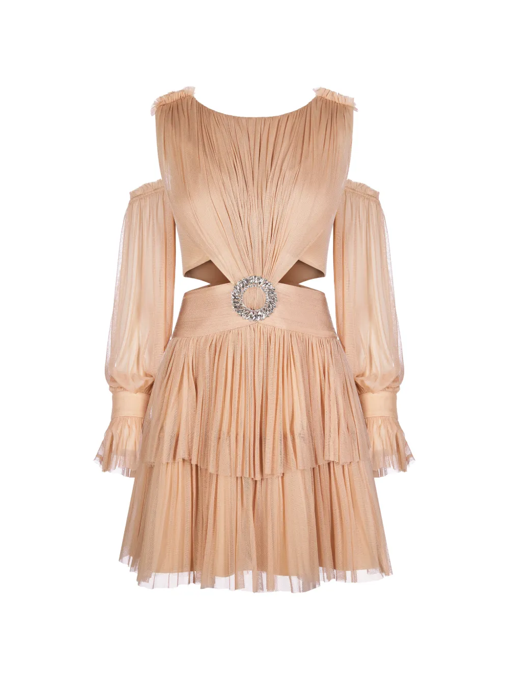 IMROSKA Daisy cut-out embellished mini dress - Toni neutri