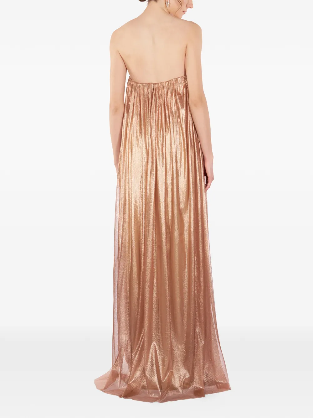 IMROSKA Gaia strapless maxi-jurk Bruin