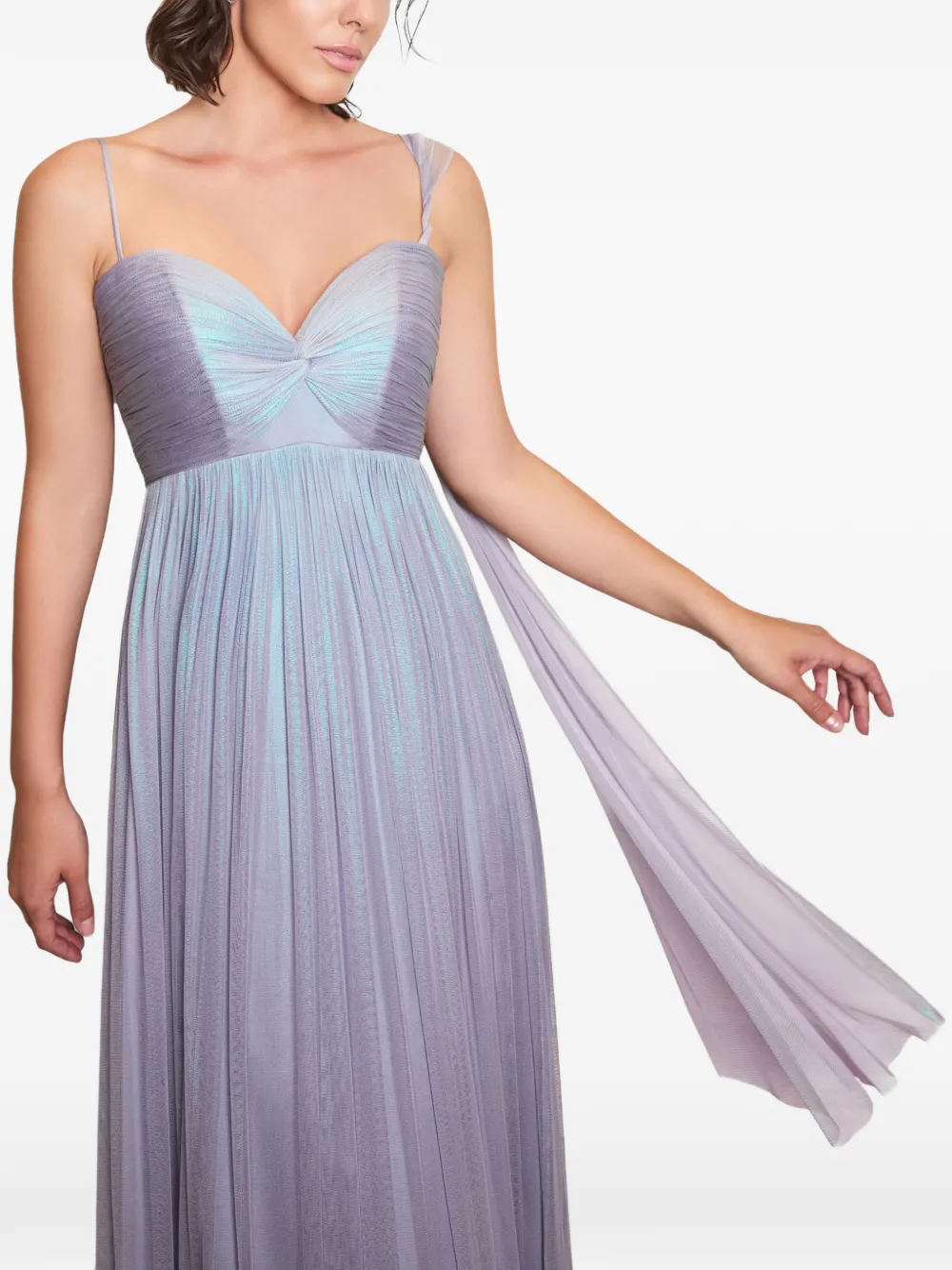 IMROSKA Lily geplooide maxi-jurk met geknoopt detail Paars