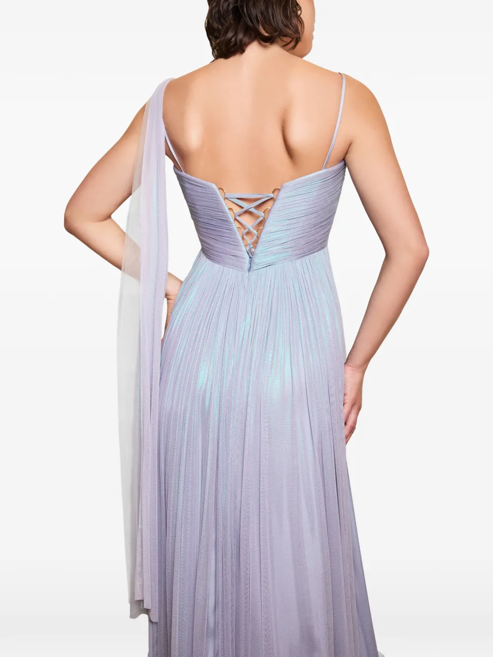 IMROSKA Lily geplooide maxi-jurk met geknoopt detail Paars