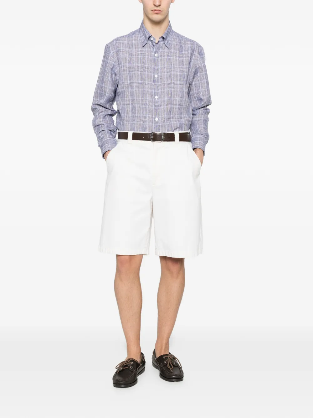 Brioni checked shirt - Blu