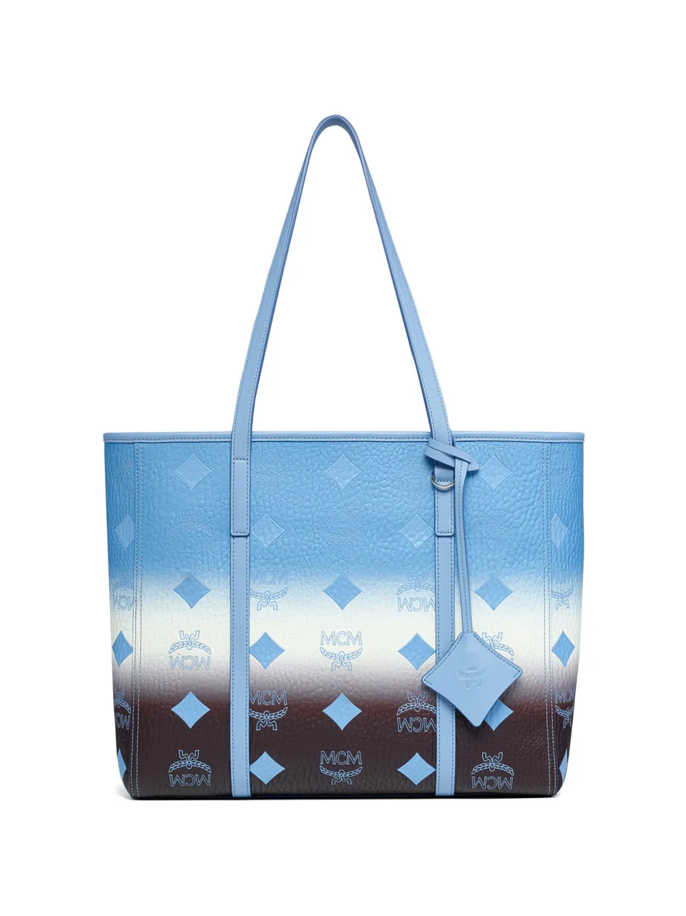 MCM gradation top-zip shoulder bag - Blu