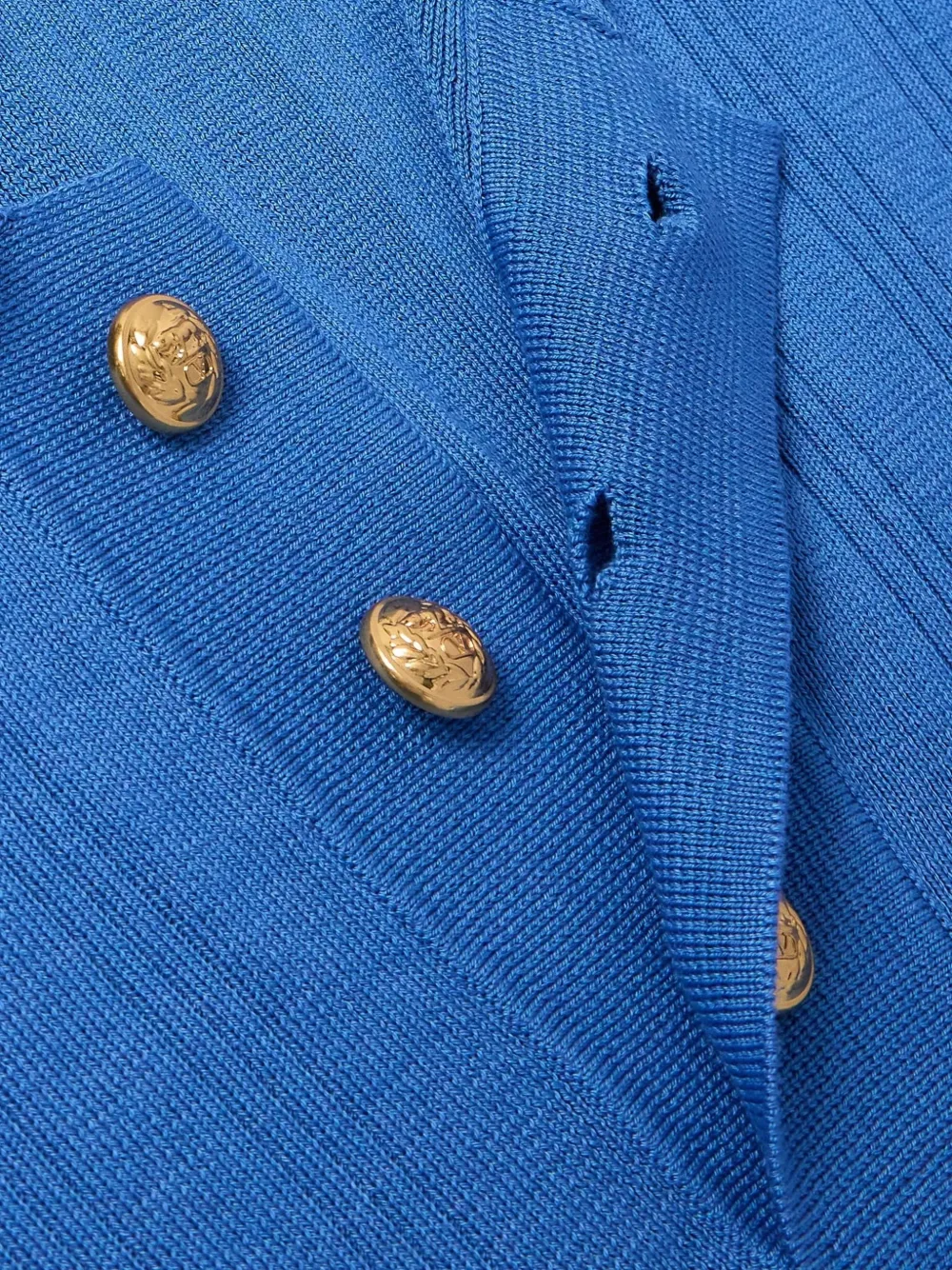 Valentino Garavani Geribbeld poloshirt met knoop Blauw