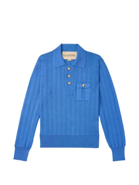 Valentino Garavani button ribbed polo shirt