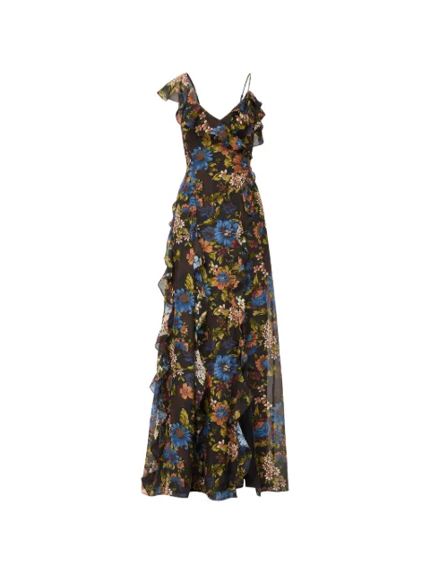 Veronica Beard Vestido longo floral com babados