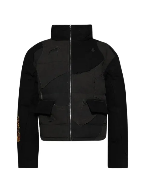 Who Decides War upcycled patchwork jacket