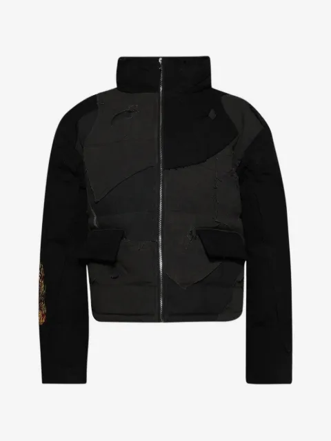 Who Decides War upcycled patchwork jacket