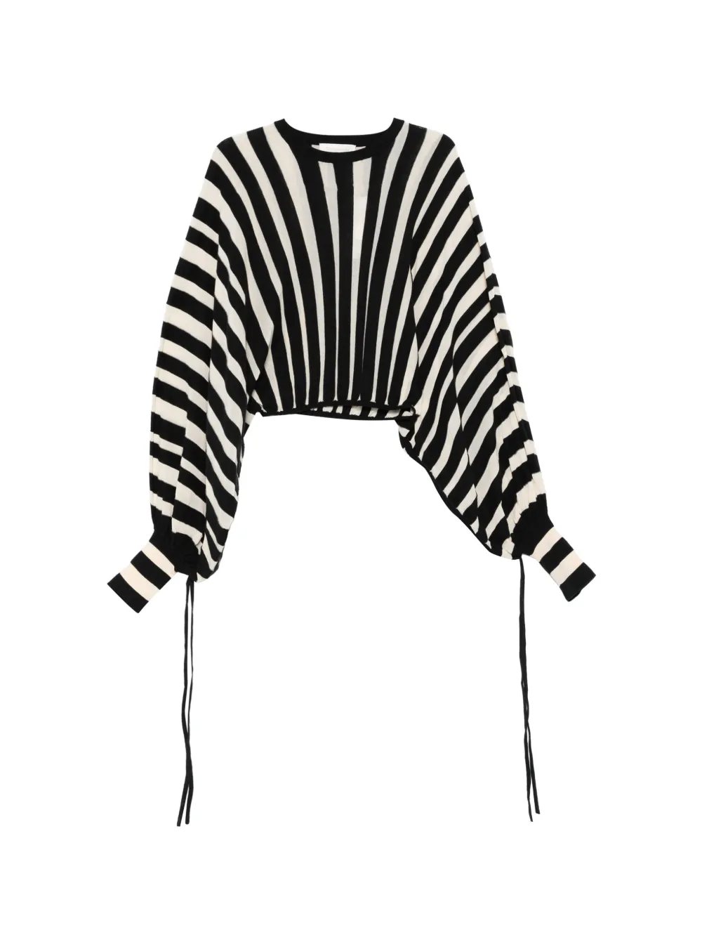 ZIMMERMANN striped balloon-sleeve top - Nero