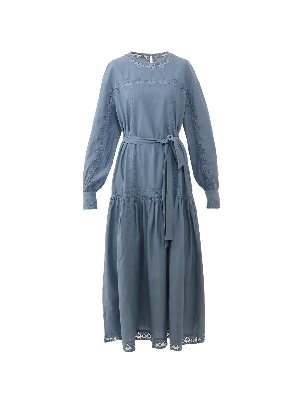 Ulla Johnson embroidered belted dress - Blu