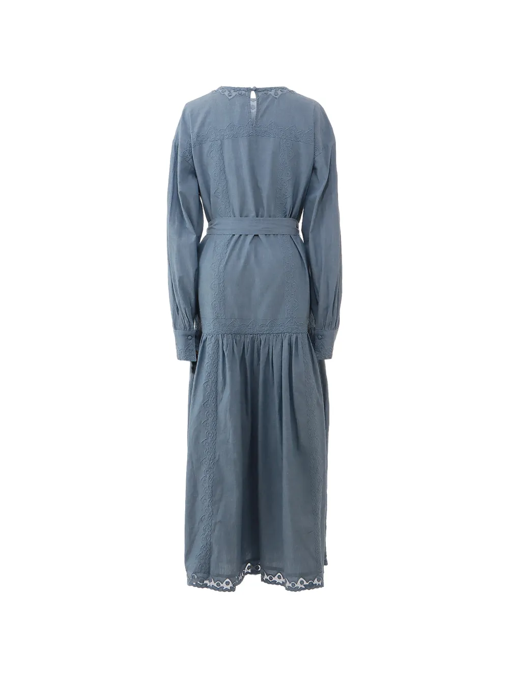 Ulla Johnson Geborduurde jurk met ceintuur Blauw