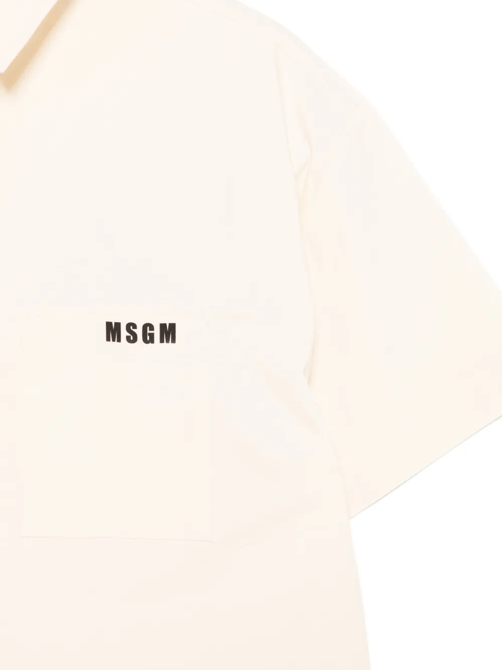  Msgm Kids Chest-pocket Short-sleeve Shirt - Neutrals 