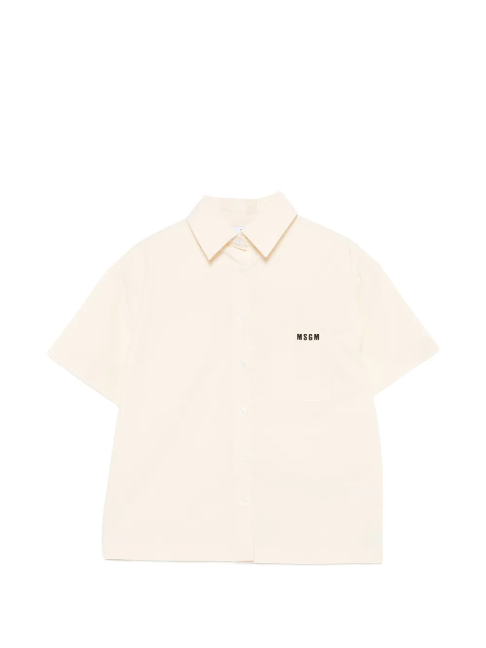 MSGM Kids chest-pocket short-sleeve shirt - Toni neutri