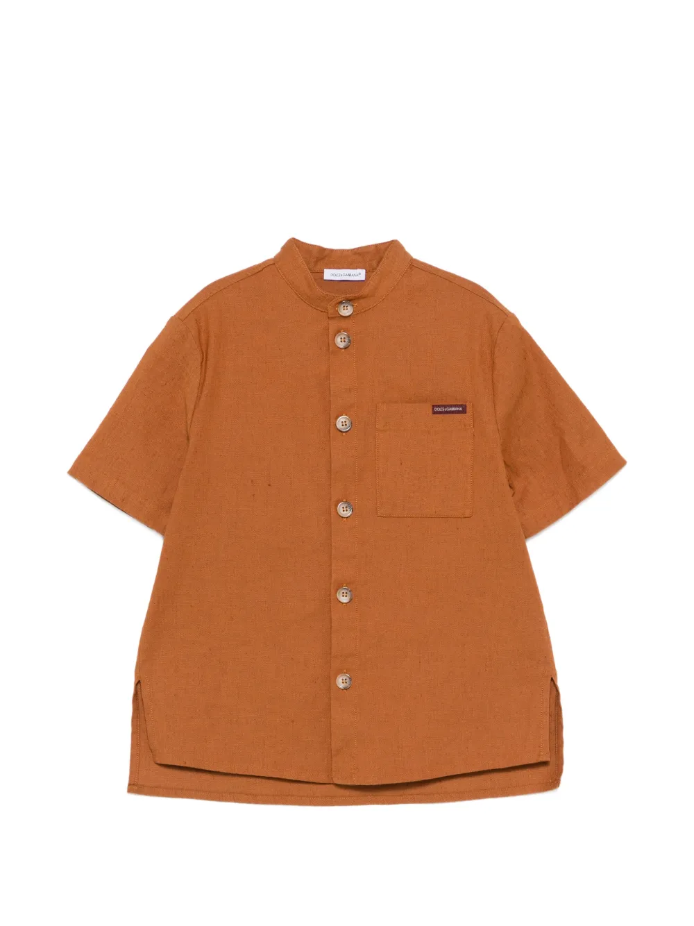 Dolce & Gabbana Kids chest-pocket button-fastening shirt - Marrone