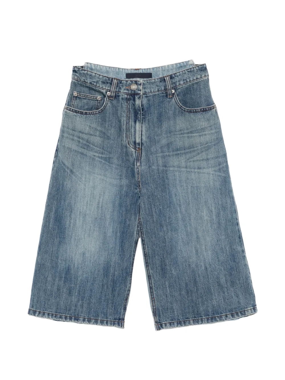 Juun.J panelled denim shorts - Blu