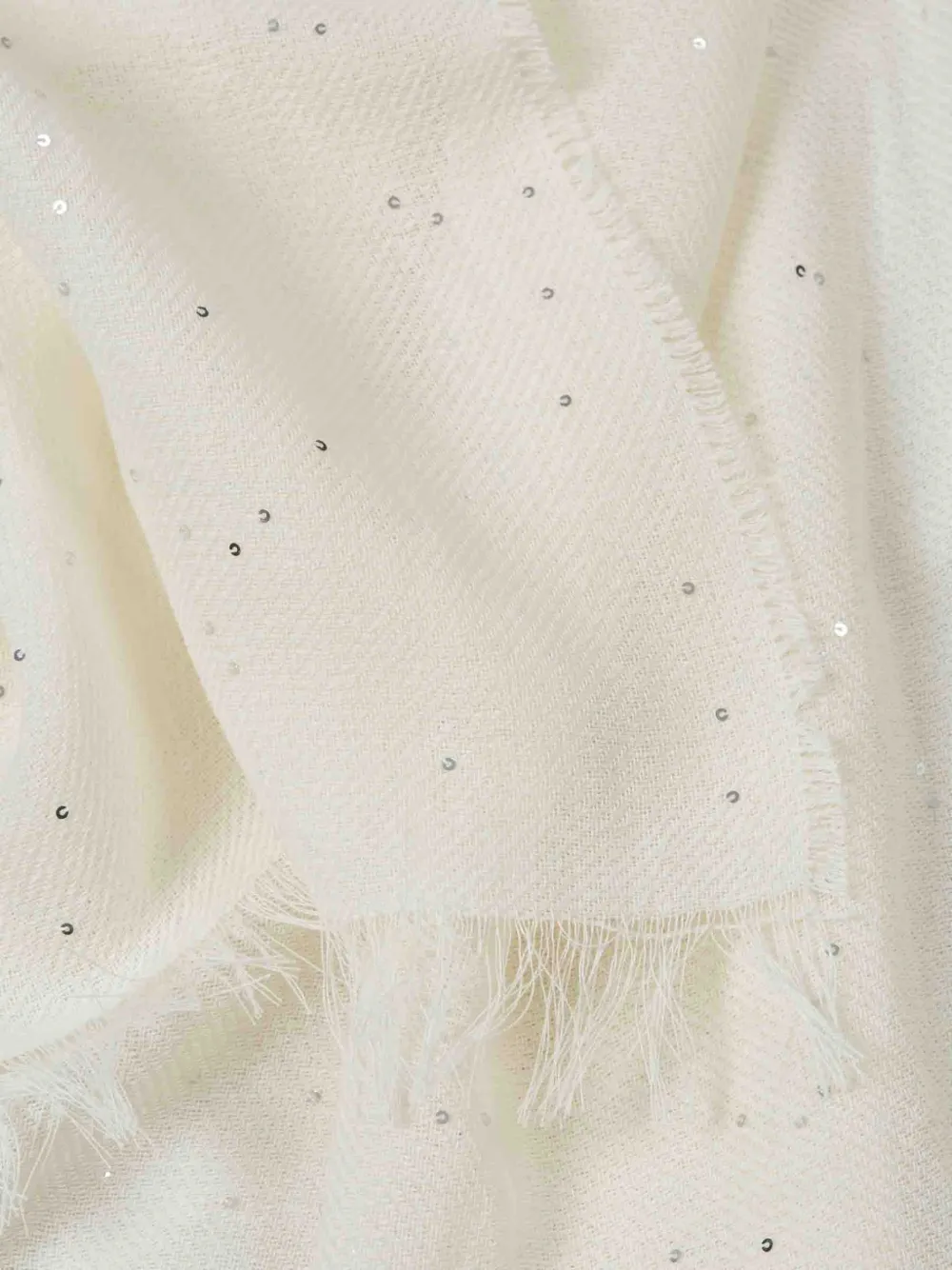  Peserico Sequin Fringed Scarf - Neutrals 