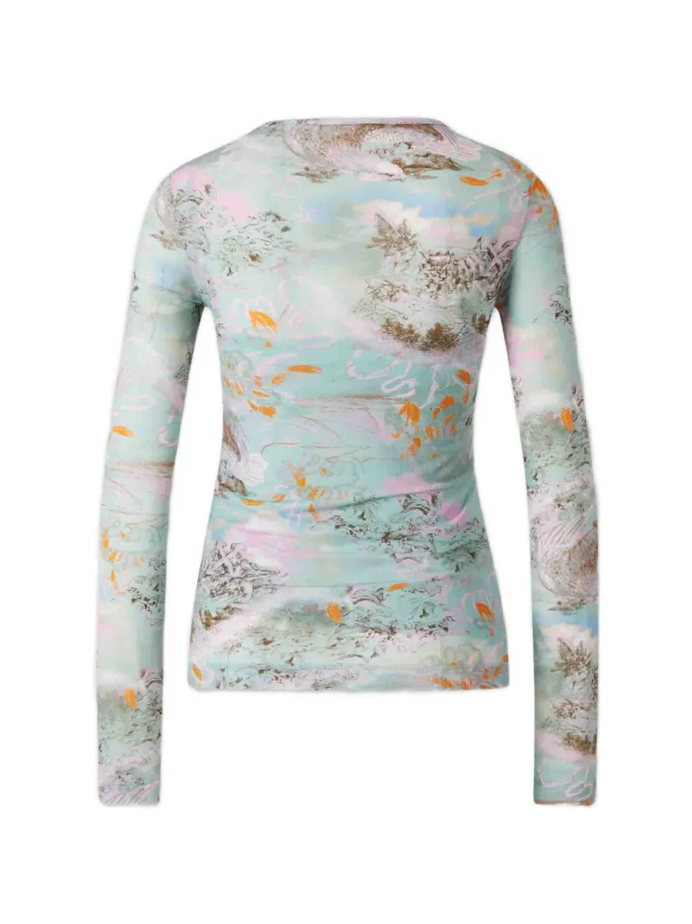  Off-white Floral Undershirt Long-sleeves T-shirt - Blue 
