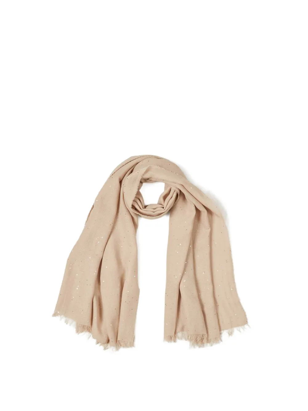  Peserico Sequin Fringed Scarf - Neutrals 