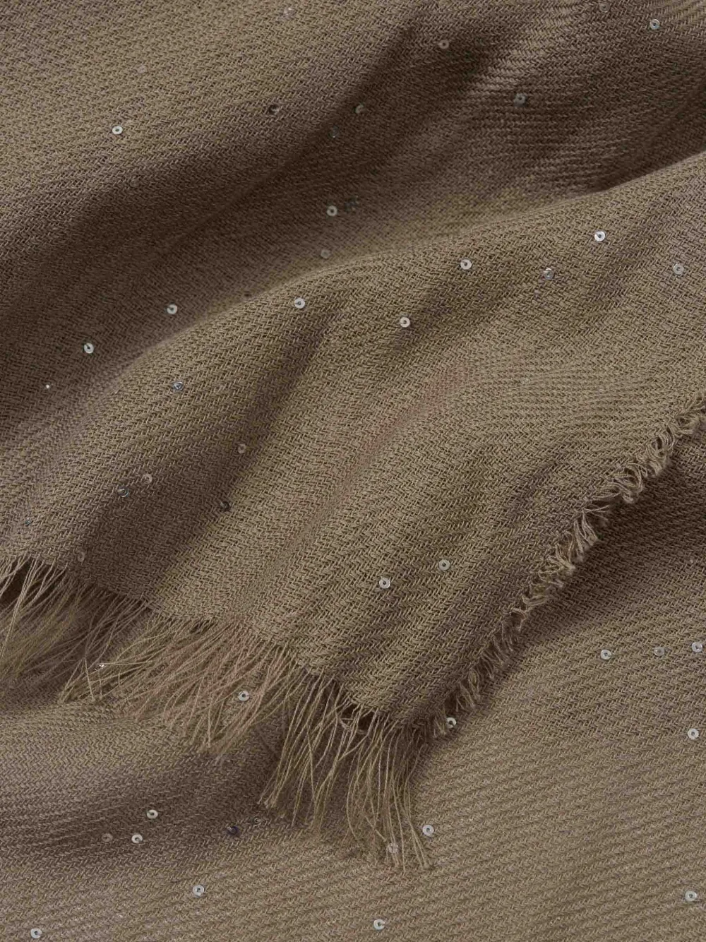 Peserico Sequin Fringed Scarf - Neutrals 