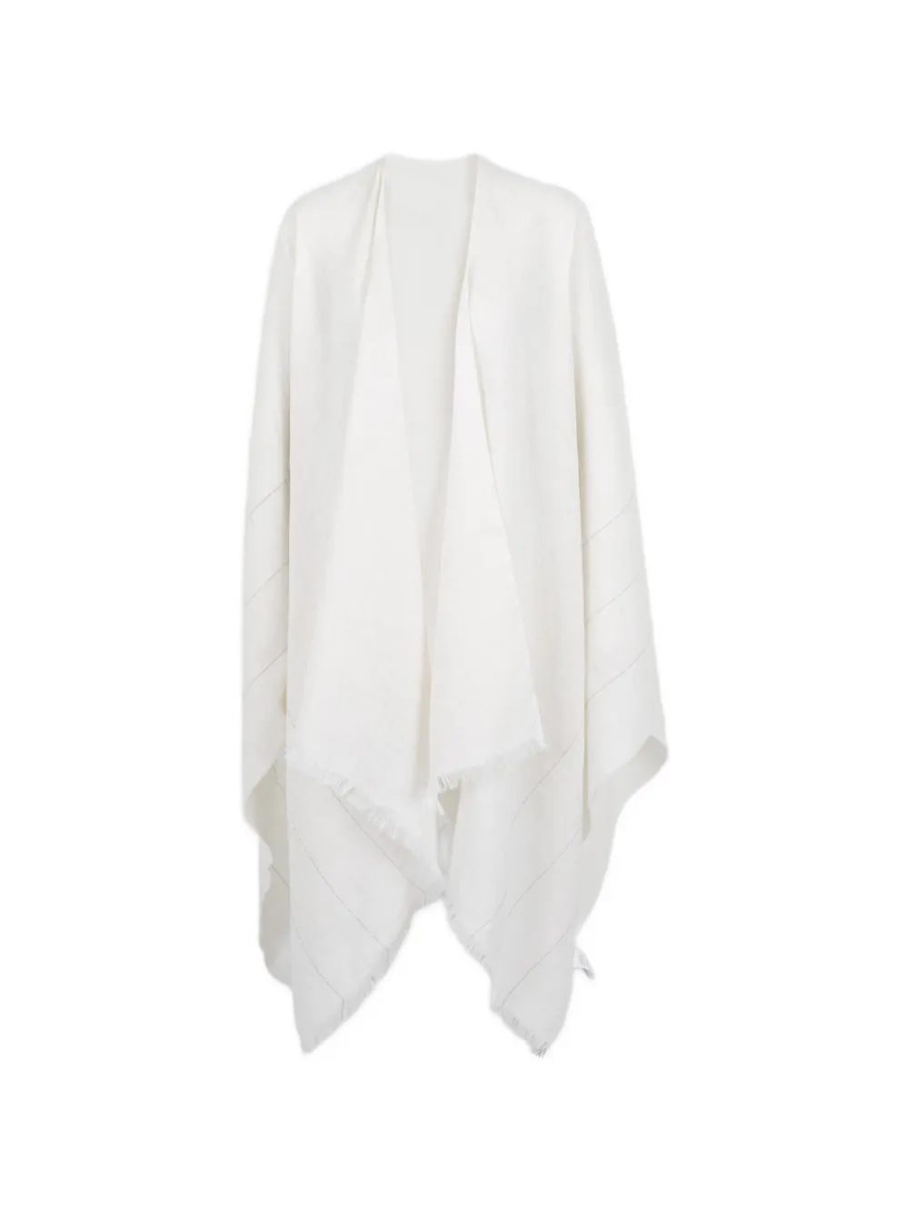 Peserico Ausgefranster Mantel mit Streifen - Weiß