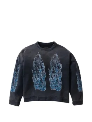 MM6 Maison Margiela logo-patch spray-effect Sweatshirt | Black