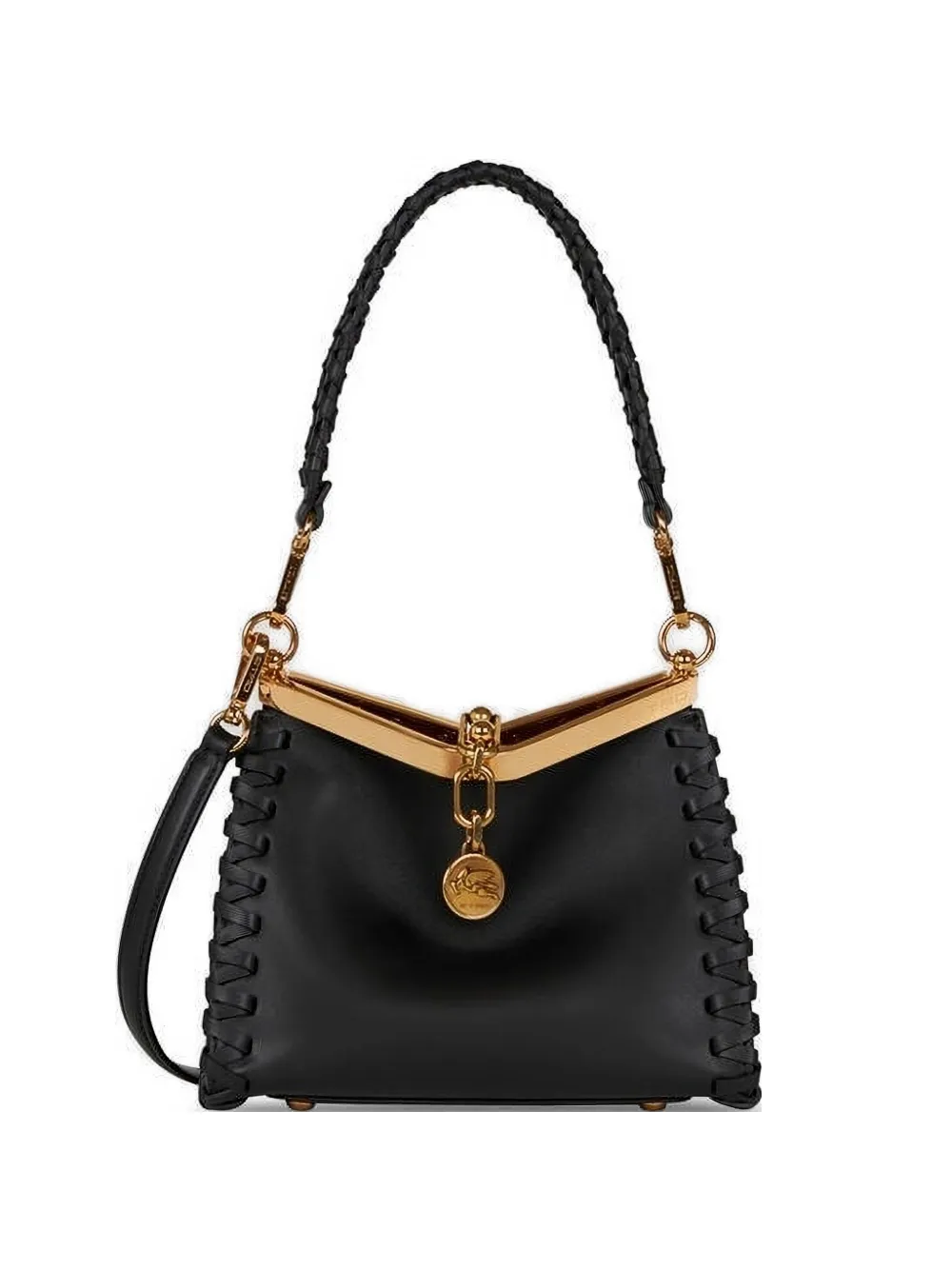 ETRO small Vela leather shoulder bag - Black