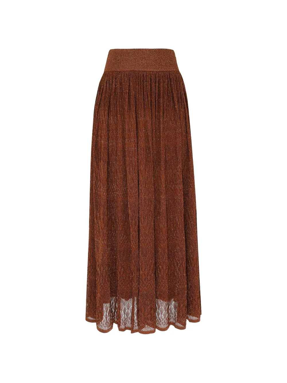 ZIMMERMANN Awaken metallic lace midi skirt - Marrone