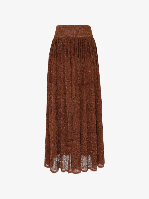 ZIMMERMANN Awaken metallic lace midi skirt