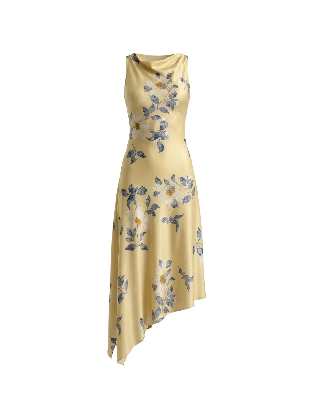 Reformation Scotia floral cowl midi dress - Giallo