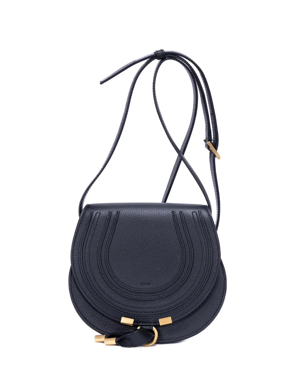 Pre-owned Chloé Small Marcie Shoulder Bag In Black